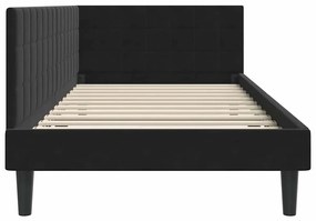 vidaXL Κρεβάτι Γωνίας με κεφαλάρι Μαύρο 100 x 200 cm Βελούδο