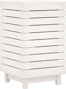 vidaXL Καλάθι Ρούχων Λευκό 44x44x76 εκ. από Μασίφ Ξύλο Πεύκου