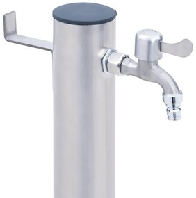 vidaXL Βρύση Δαπέδου Κήπου Στρογγυλή 80 εκ. από Ανοξείδωτο Ατσάλι