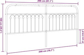 vidaXL Ανταλλακτικό κεφαλάρι Λευκό 200 εκ. Μεταλλικό