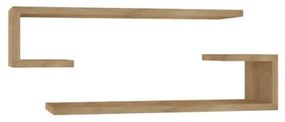 Ραφιέρα τοίχου Eldo Pakoworld σετ 2τεμ μελαμίνη 60x19.6x15εκ 120-000461-120-000461-Καφέ 120-000461