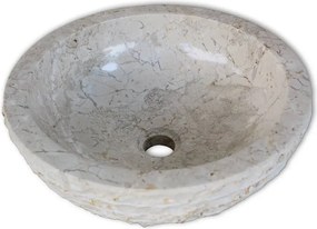 vidaXL Νιπτήρας Κρεμ 40 εκ. Μαρμάρινος