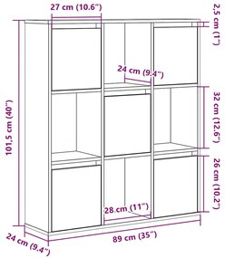 ΒΙΒΛΙΟΘΗΚΗ ΚΑΠΝΙΣΤΗ ΔΡΥΣ 89X24X101,5 ΕΚ. ΑΠΟ ΕΠΕΞΕΡΓΑΣΜΕΝΟ ΞΥΛΟ 860404