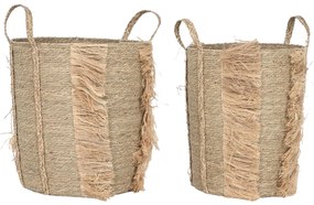 Σετ Καλαθιών Home ESPRIT Φυσικό Θαλασσινό γρασίδι (2 Τεμάχια)