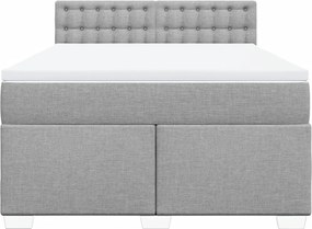 vidaXL Κρεβάτι Boxspring με Στρώμα Αν. Πράσινο 160x200εκ Υφασμάτινο
