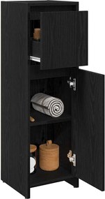 vidaXL Ντουλάπι Μπάνιου Μαύρη Οξυά 30 x 30 x 95 cm Επεξεργασμένο ξύλο