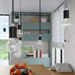 Κρεμαστό φωτιστικό EDISON μαύρο/ατσάλι/1xmax 15W LED