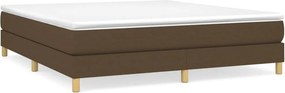 vidaXL Κρεβάτι Boxspring με Στρώμα Σκούρο Καφέ 180x200 εκ Υφασμάτινο