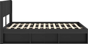 vidaXL Καλάθι με αποθήκη και κεφαλάρι Μαύρο 135 x 190 cm