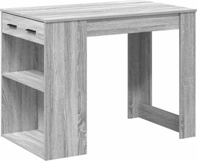 vidaXL Γραφείο με συρτάρι και ράφι Γκρι Sonoma 102x62x77,5 εκ.