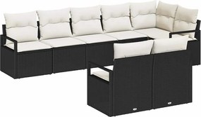 vidaXL Σετ Καναπέ 8 pcs Μαύρο συνθετικό ρατάν