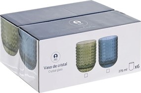 Σετ ποτηριών Home ESPRIT Μπλε Κρυστάλλινο 275 ml (x6)