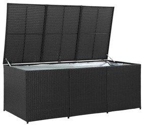 vidaXL Κουτί Αποθήκευσης Κήπου Μαύρο 180x90x70 εκ. από Συνθετικό Ρατάν