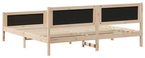 vidaXL Σκελετός Κρεβατιού Μαύρο 200 x 200 cm Στερεά ξυλεία πεύκου