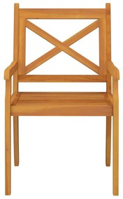 Καρέκλες Τραπεζαρίας Εξ. Χώρου 4 τεμ. Μασίφ Ξύλο Ακακίας - Καφέ