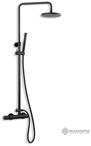 Eurorama Eletta Tecno Black Matt Στήλη Ντουζιέρας 2 Εξόδων