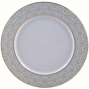 Πιατέλα Στρογγυλή Πορσελάνινη PR14141105 Φ31cm White-Gold Oriana Ferelli® Porcelain
