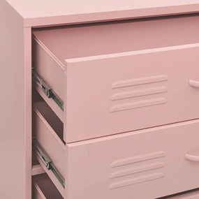 Συρταριέρα Ροζ 80 x 35 x 101,5 εκ. από Ατσάλι - Ροζ