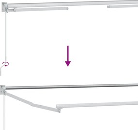 vidaXL Χειροκίνητη Ανακλινόμενη Σκίαση Γκρι και Λευκό 2,5 x 2 m