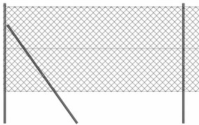 vidaXL Στύλος Περιφράξεων Γκρι 25 x 1,4 μ (60 x 60 mm δίχτυ)