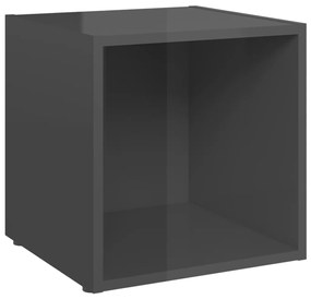 vidaXL Έπιπλα Τηλεόρασης 4 τεμ. Γυαλ. Γκρι 37x35x37 εκ. Επεξ. Ξύλο