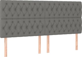 vidaXL Κρεβάτι Boxspring με Στρώμα Σκούρο Γκρι 180x200 εκ Υφασμάτιν