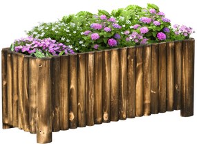 Outsunny Υπερυψωμένο παρτέρι Γλάστρα για βότανα Γλάστρα για λαχανικά Γλάστρα για λουλούδια, Ξύλο ελάτης 100x38,5x40 cm