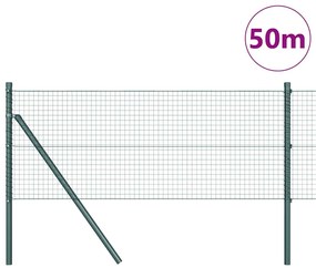 vidaXL Φράχτης με Στήλες. Πράσινο 0.6 x 50 μ. Ατσάλι