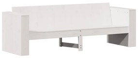 vidaXL Καναπές Κήπου Τριθέσιος Λευκός 189x60x62 εκ. Μασίφ Ξύλο Πεύκου