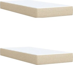vidaXL Κρεβάτι Boxspring με Στρώμα Κρεμ 200x200 εκ. Υφασμάτινο