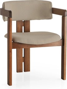 Καρέκλα Καρυδί / Βιζόν CLIDO 58x49x76