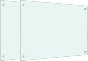vidaXL Πλάτες Κουζίνας 2 τεμ. Λευκές 70x50 εκ. από Ψημένο Γυαλί