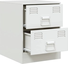 vidaXL Κομοδίνα 2 τεμ. Λευκό 34,5 x 39 x 44 εκ. από Χάλυβα