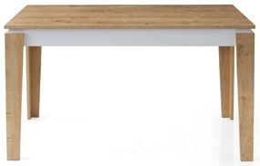 Τραπέζι Asos 974NMB2232 140x80x75cm Oak-White Μοριοσανίδα, Μελαμίνη