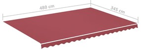 Τεντόπανο Ανταλλακτικό Μπορντό 5 x 3,5 μ. - Κόκκινο