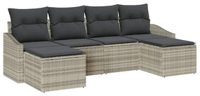 vidaXL Σέτ φαγητού για κήπο με μαξιλάρι 6 pcs Ανοιχτό γκρι