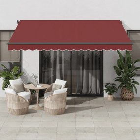 vidaXL Αναδιπλούμενη τέντα Μπορντό 400 x 350 εκ Πολυεστέρας