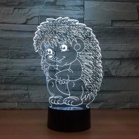 Intra απο ξύλο plywood 3mm-4mm πάχος - Hedgehog Acrylic 3D Illusion Night Light Δίασταση 20x20 cm Intraeaxys-d1lv4rxo