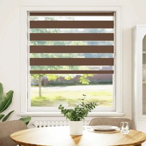 vidaXL Στόρι Ζέβρας Καφέ 100x100 εκ. Πλάτος Υφάσματος 95,9 εκ. Πολυεστέρας