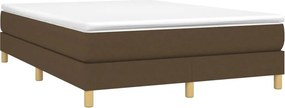 vidaXL Κρεβάτι Boxspring με Στρώμα Σκούρο Καφέ 140x190 εκ. Υφασμάτινο