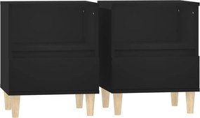 vidaXL Κομοδίνα 2 τεμ. Μαύρα 40 x 35 x 50 εκ.