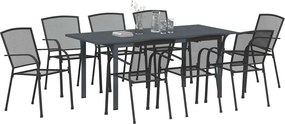 vidaXL Σέτ φαγητού για κήπο 9 pcs Ανθρακί Ατσάλι με Πούδρα
