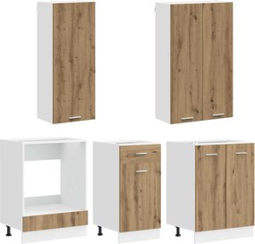 vidaXL Μονάδα κουζίνας LYON 5 pcs Artisan Δρυς Επεξεργασμένο Ξύλο