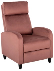 ARMCHAIR RELAX HIBER  DUSTY PINK VELVET 67,5x90x104Hcm.