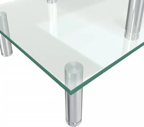 vidaXL Στήριγμα οθόνης 2 επιπέδων Διαφανές γυαλί