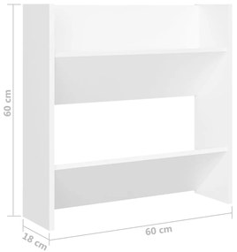 Παπουτσοθήκες Τοίχου 4 τεμ. Λευκές 60x18x60 εκ. από Μοριοσανίδα - Λευκό