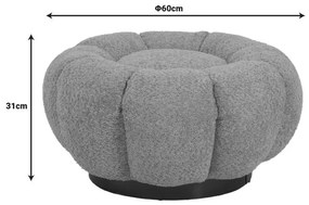 Σκαμπό Nester μπουκλέ ύφασμα σε λευκή απόχρωση Φ60x31εκ 61x61x32.5 εκ.