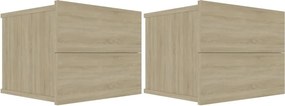 vidaXL Κομοδίνα 2 τεμ. Sonoma Δρυς 40 x 30 x 30 εκ. από Επεξ. Ξύλο