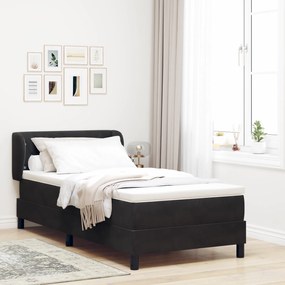 vidaXL κρεβάτι Box Spring  με στρώμα μαύρο 100x200 εκ. βελούδο