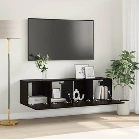 vidaXL Σετ Ντουλαπιών Τηλεόρασης Μαύρη Δρυς Επεξεργασμένο ξύλο Μικρό